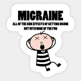 Migraine Awareness Tshirt Crying Suffering Migraines Suck Sticker